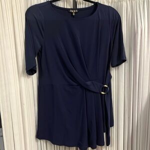 Iman Top gathered with gold ring soft silky type material Global Chic💕